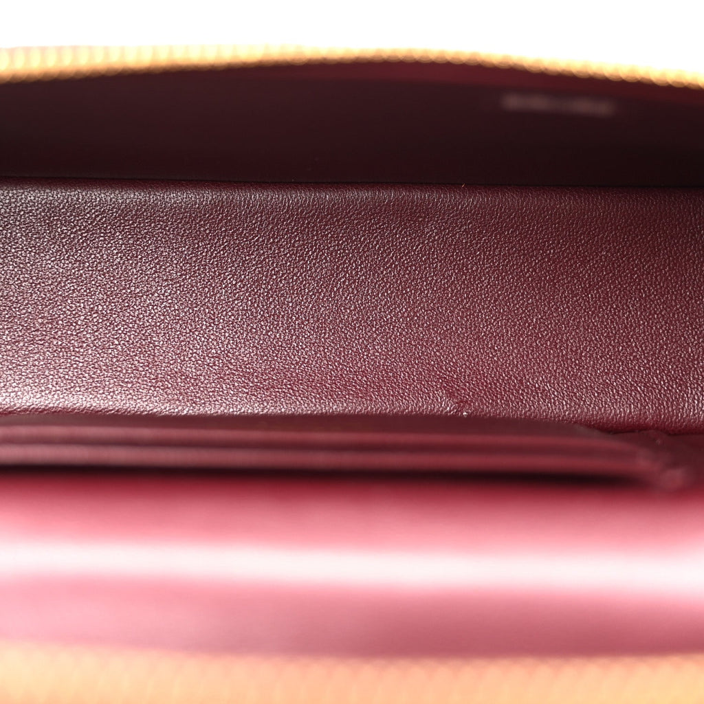Calfskin Crocodile Embossed Crococo Exoticoco Vanity With Chain Dark Burgundy