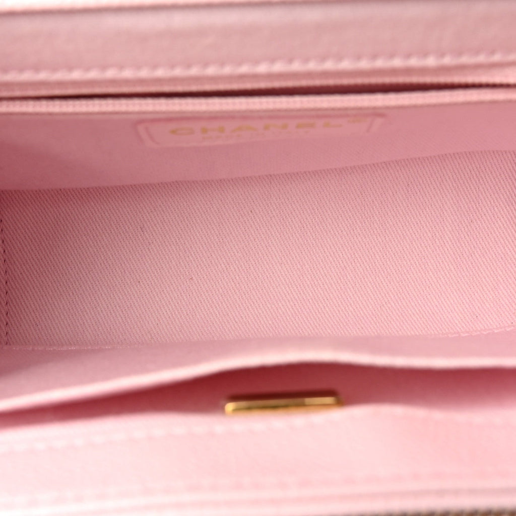 Caviar Quilted Small Business Affinity Flap Light Pink