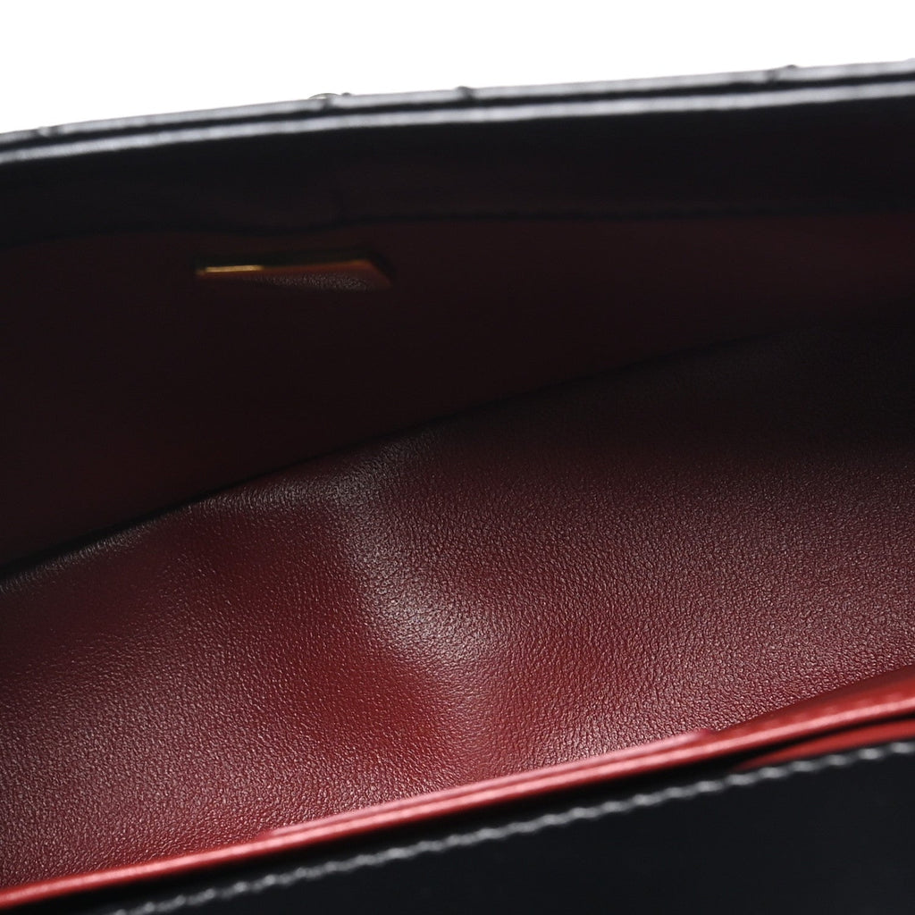 Calfskin Quilted Mini Perfect Fit Flap Black Black Black