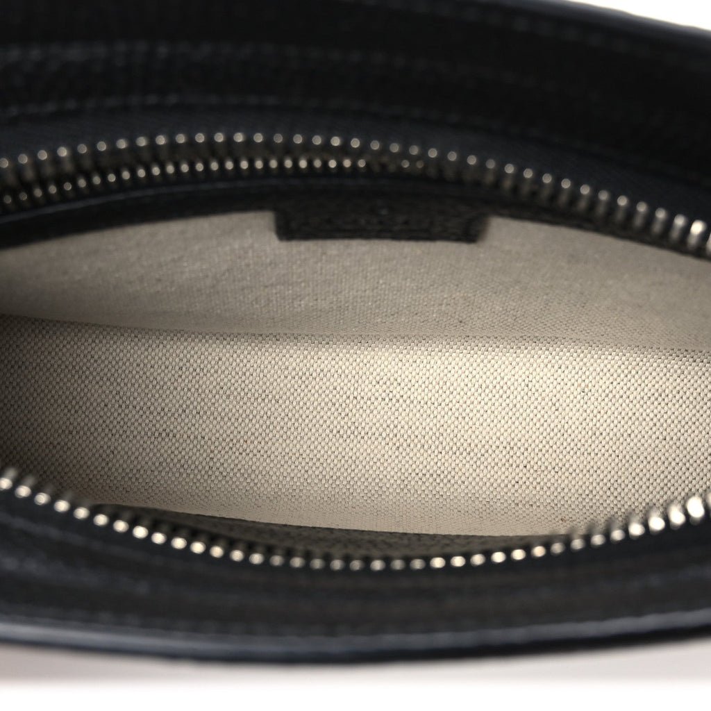 Monogram Jumbo GG Textured Dollar Calfskin Crossbody Bag Black