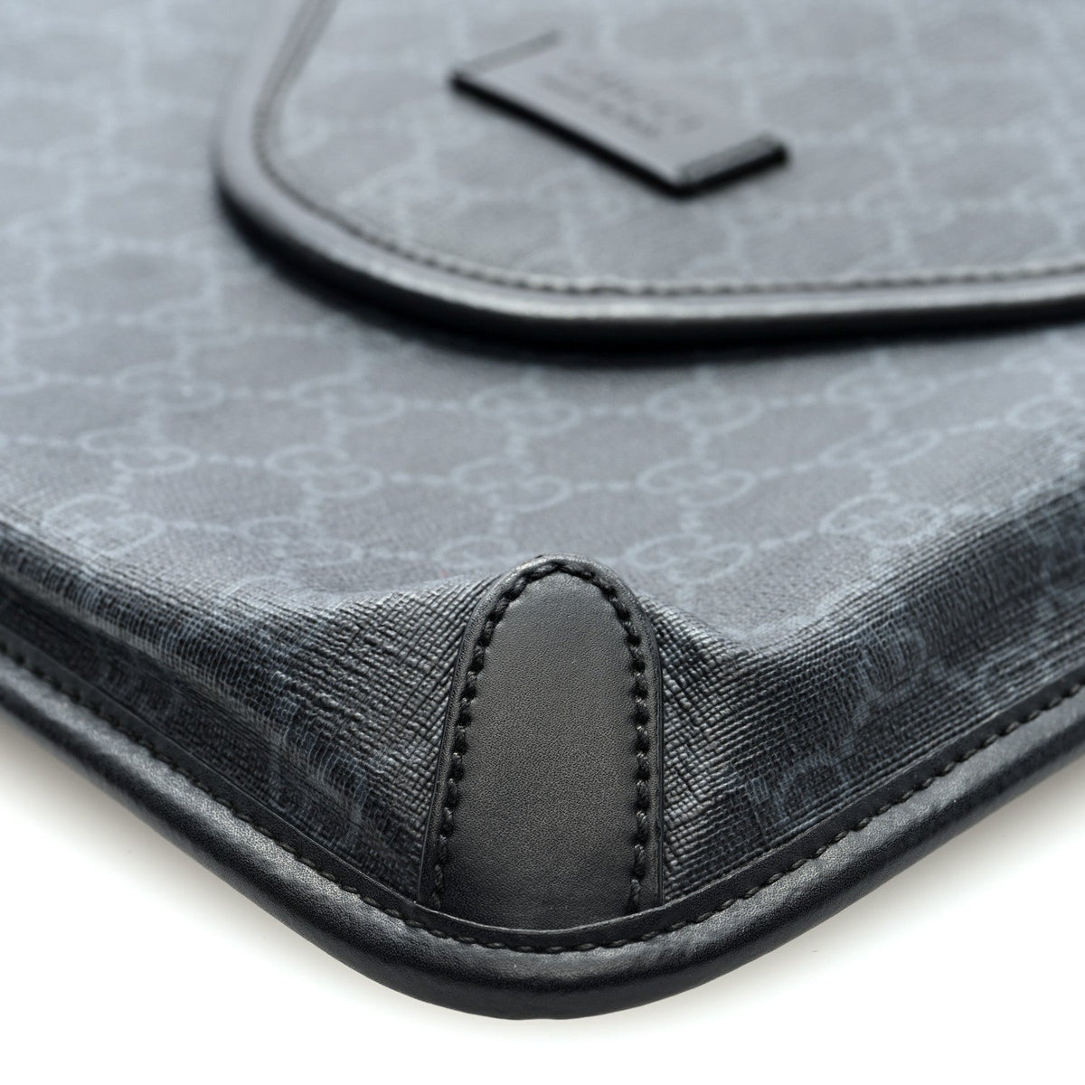 GG Supreme Monogram Web Medium Messenger Bag Black Grey