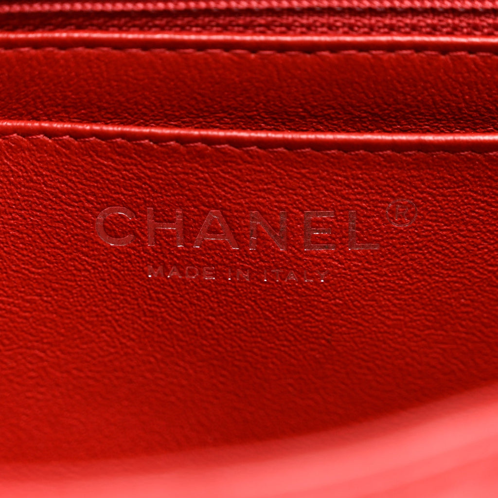 Caviar Quilted Mini Rectangular Flap Red