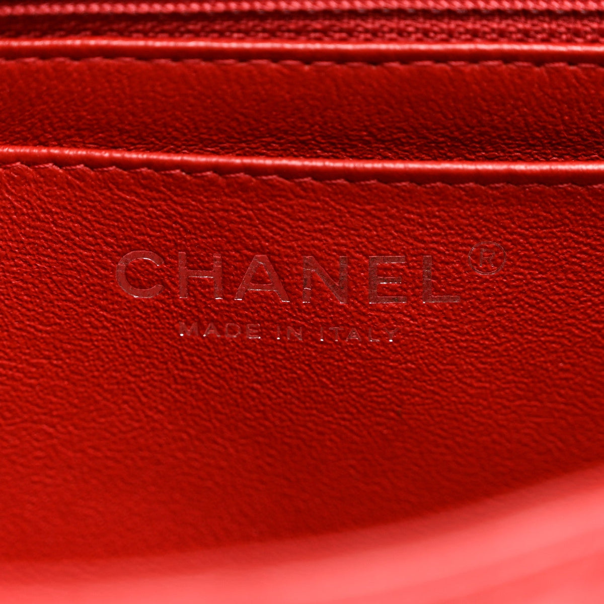 Caviar Quilted Mini Rectangular Flap Red