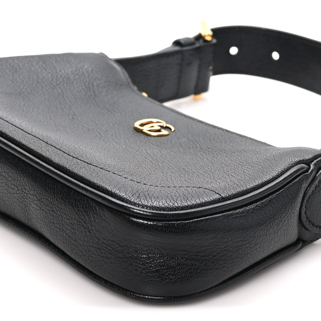 Goatskin Mini Aphrodite Shoulder Bag Black