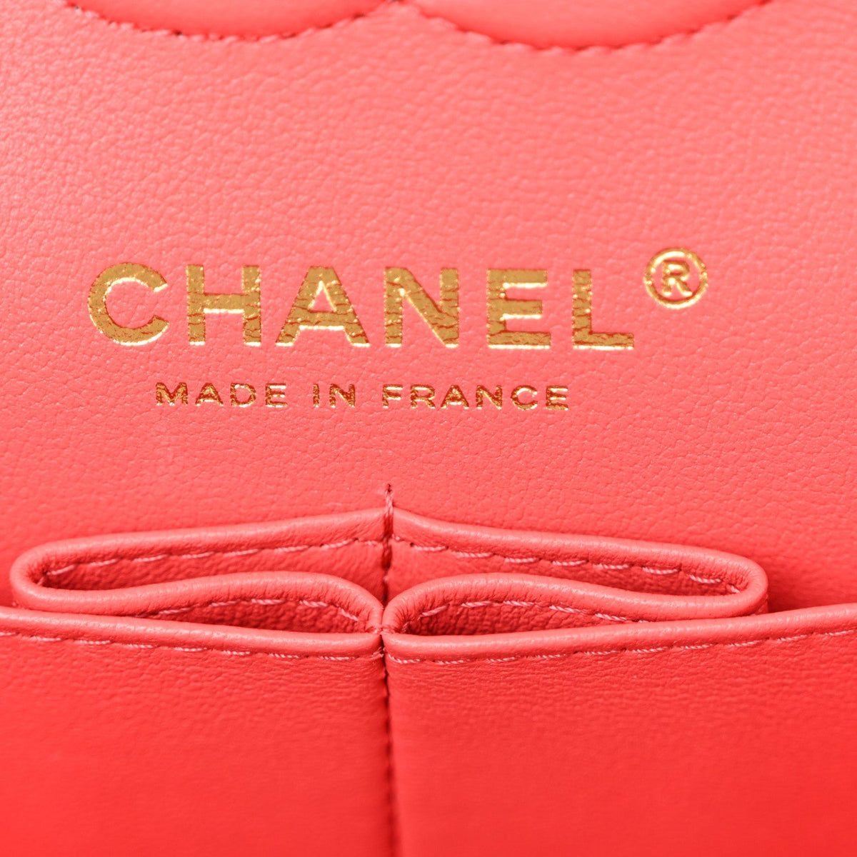Caviar Quilted Small Double Flap Red Red