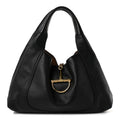 Grained Calfskin Softbit Maxi Shoulder Bag Black