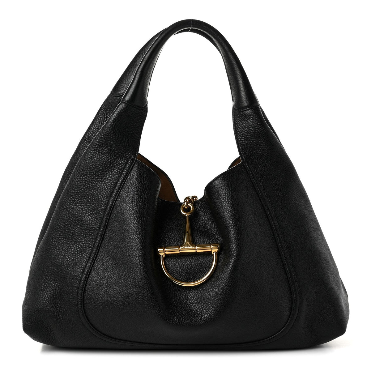 Grained Calfskin Softbit Maxi Shoulder Bag Black