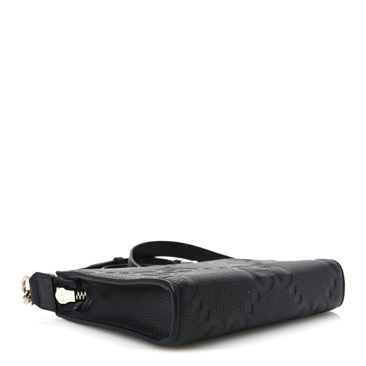 Monogram Jumbo GG Textured Dollar Calfskin Crossbody Bag Black