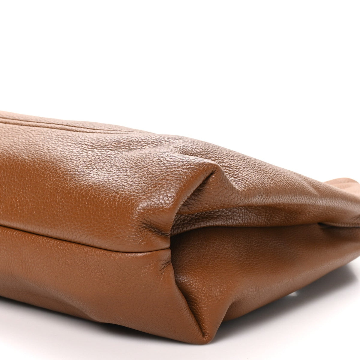 Grained Calfskin Softbit Maxi Shoulder Bag Brown