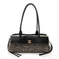 Tweed Calfskin Urban Essentials Small Shopping Bag Black Multicolor