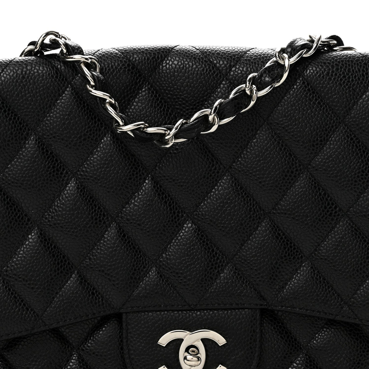 Caviar Quilted Jumbo Single Flap Black