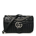 Calfskin Matelasse Aria Small GG Marmont Shoulder Bag Black