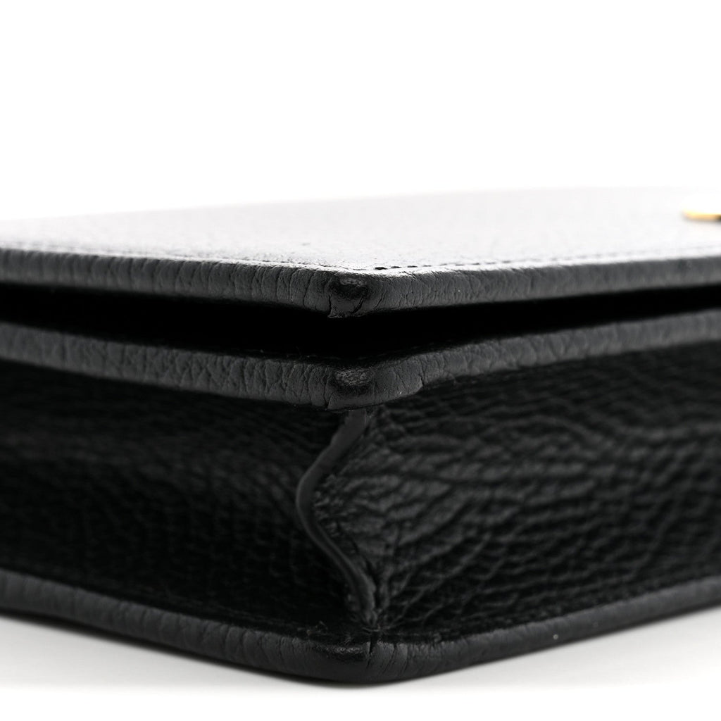 Calfskin Mini GG Marmont Chain Wallet Black