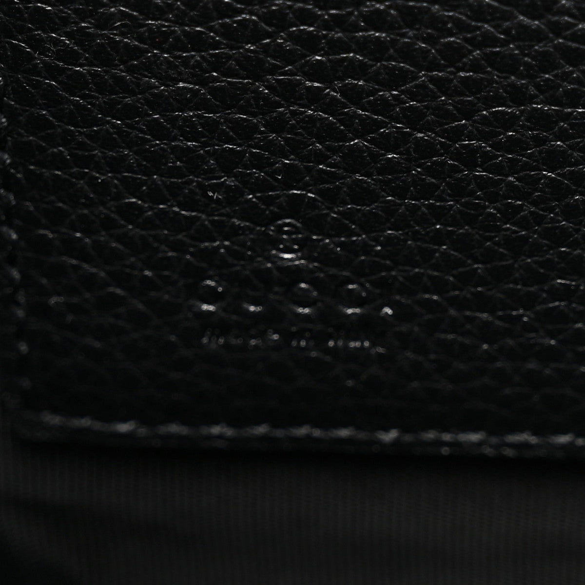 Pebbled Calfskin Shoulder Bag  Black