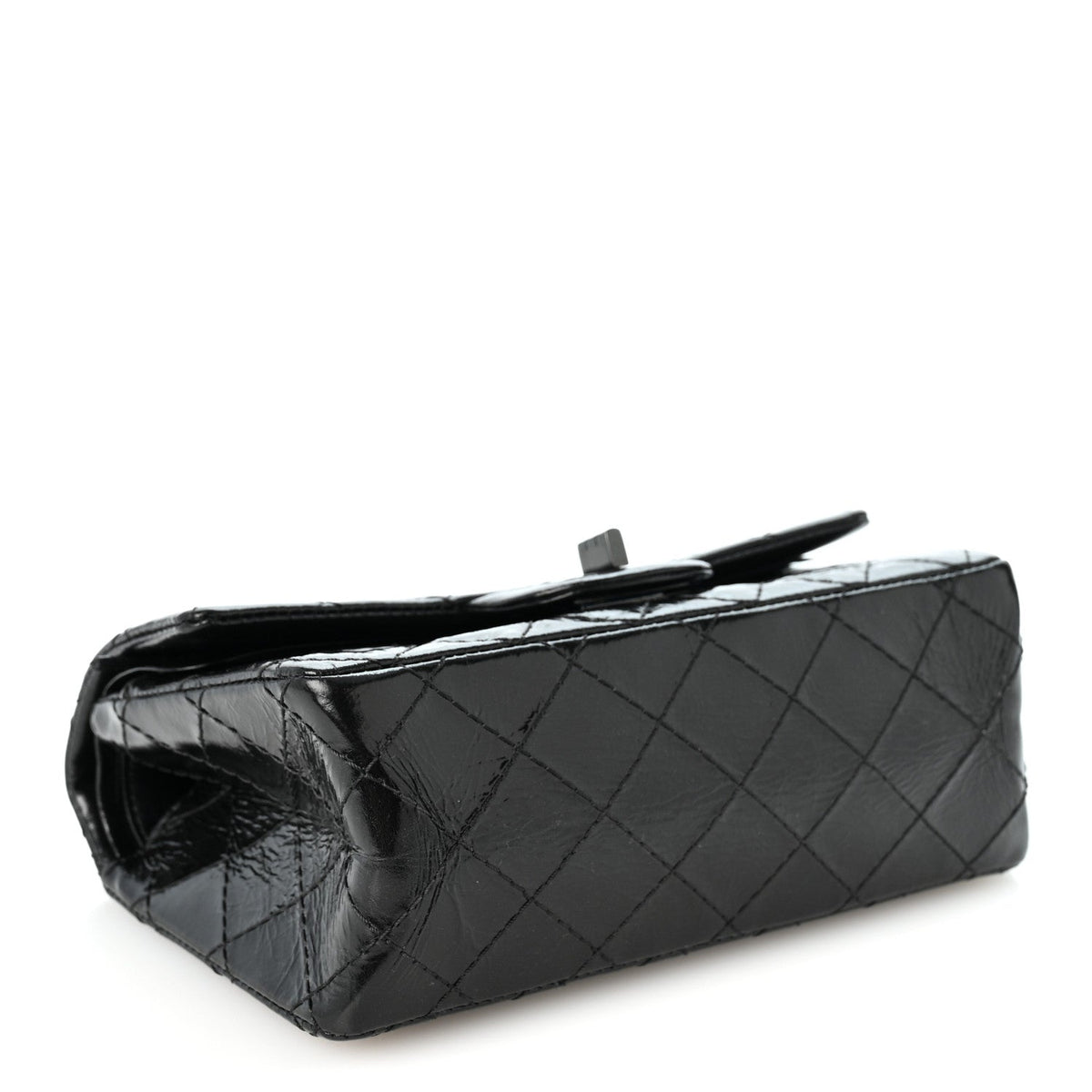 Aged Calfskin Quilted 2.55 Reissue 224 Flap So Black