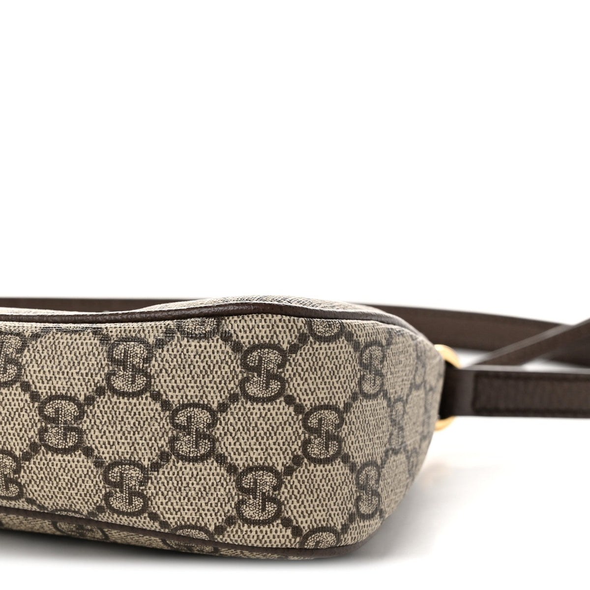 GG Supreme Monogram Textured Dollar Calfskin Small Ophidia Hobo Beige Ebony New Acero