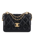 Calfskin Quilted Mini Perfect Fit Flap Black Black Black