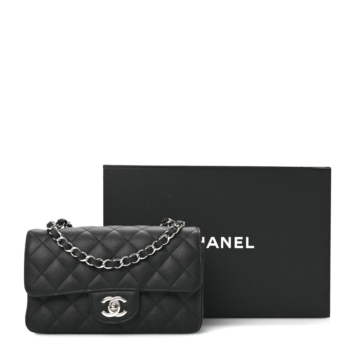 Caviar Quilted Mini Rectangular Flap Black