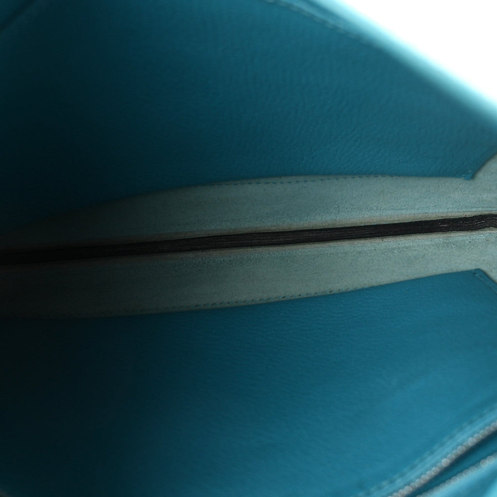 Chevre de Coromandel Trim 31 Shoulder Bag Turquoise