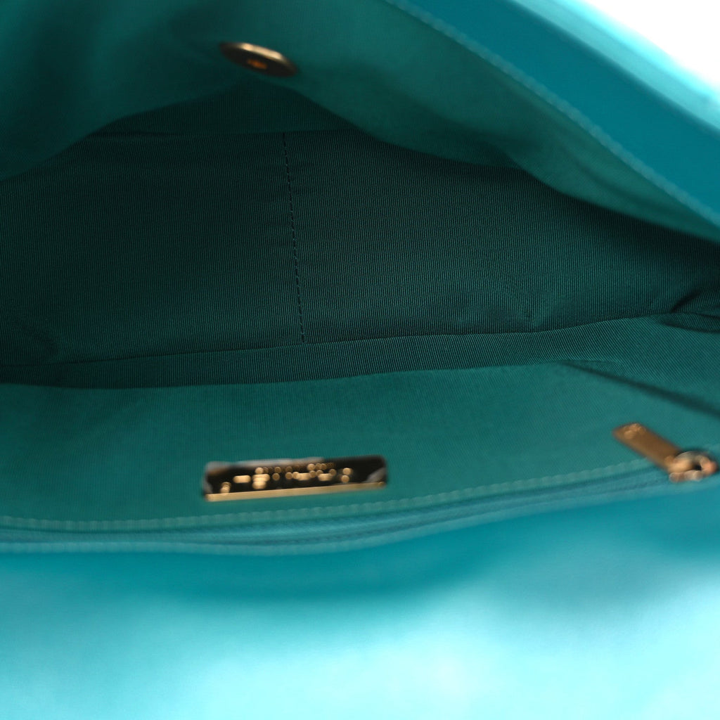 Lambskin Quilted Large Chanel 19 Flap Dark Green