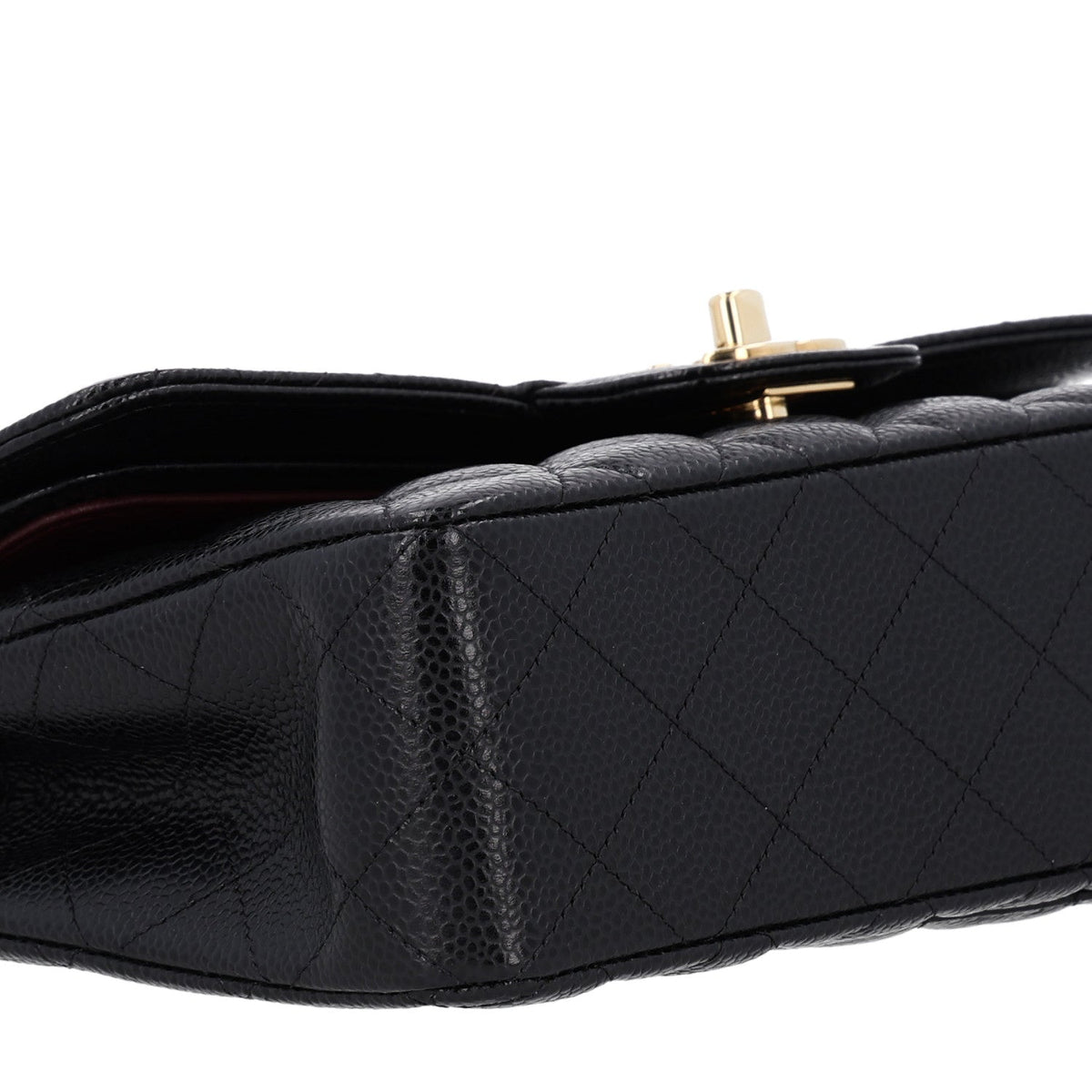 Caviar Quilted Small Double Flap Black