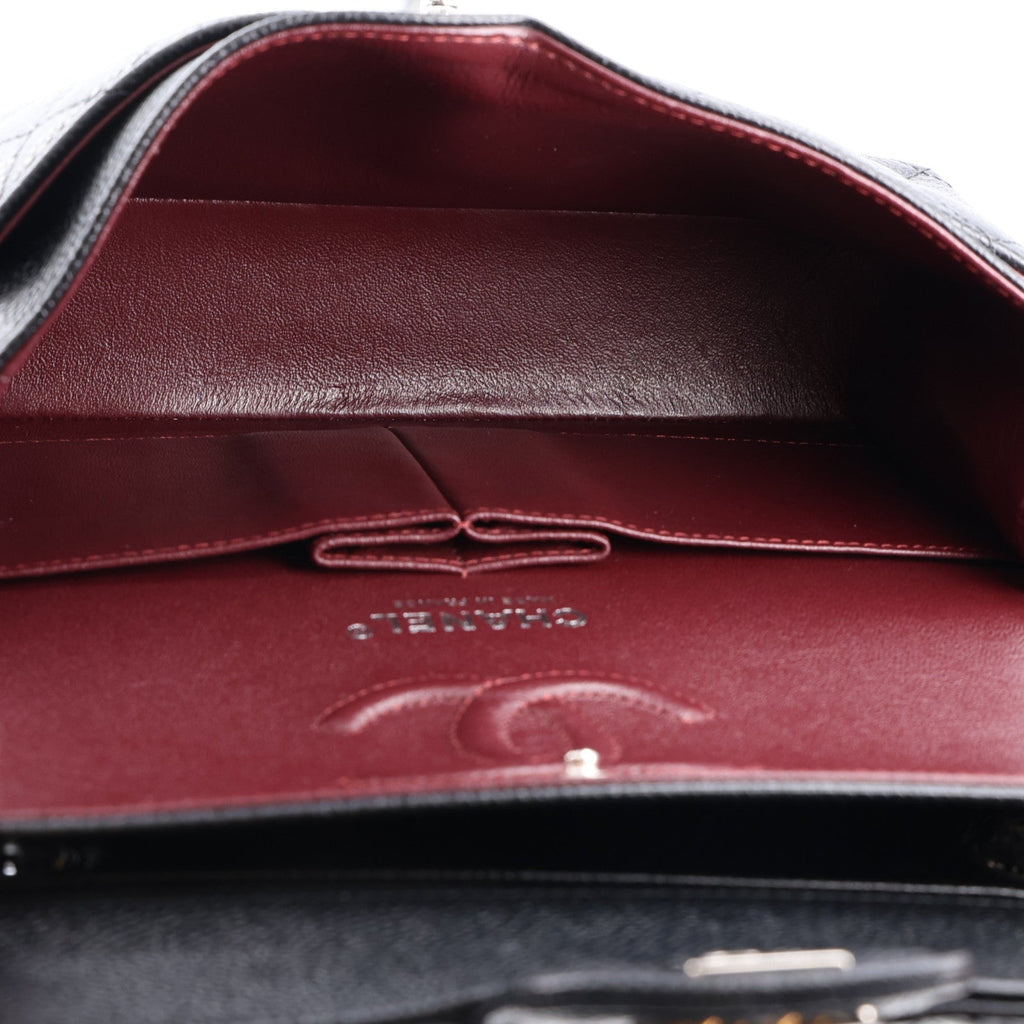 Caviar Quilted Small Double Flap Black