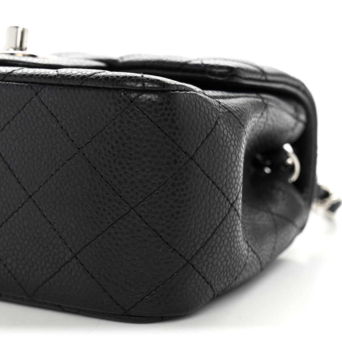Caviar Quilted Mini Square Flap Black