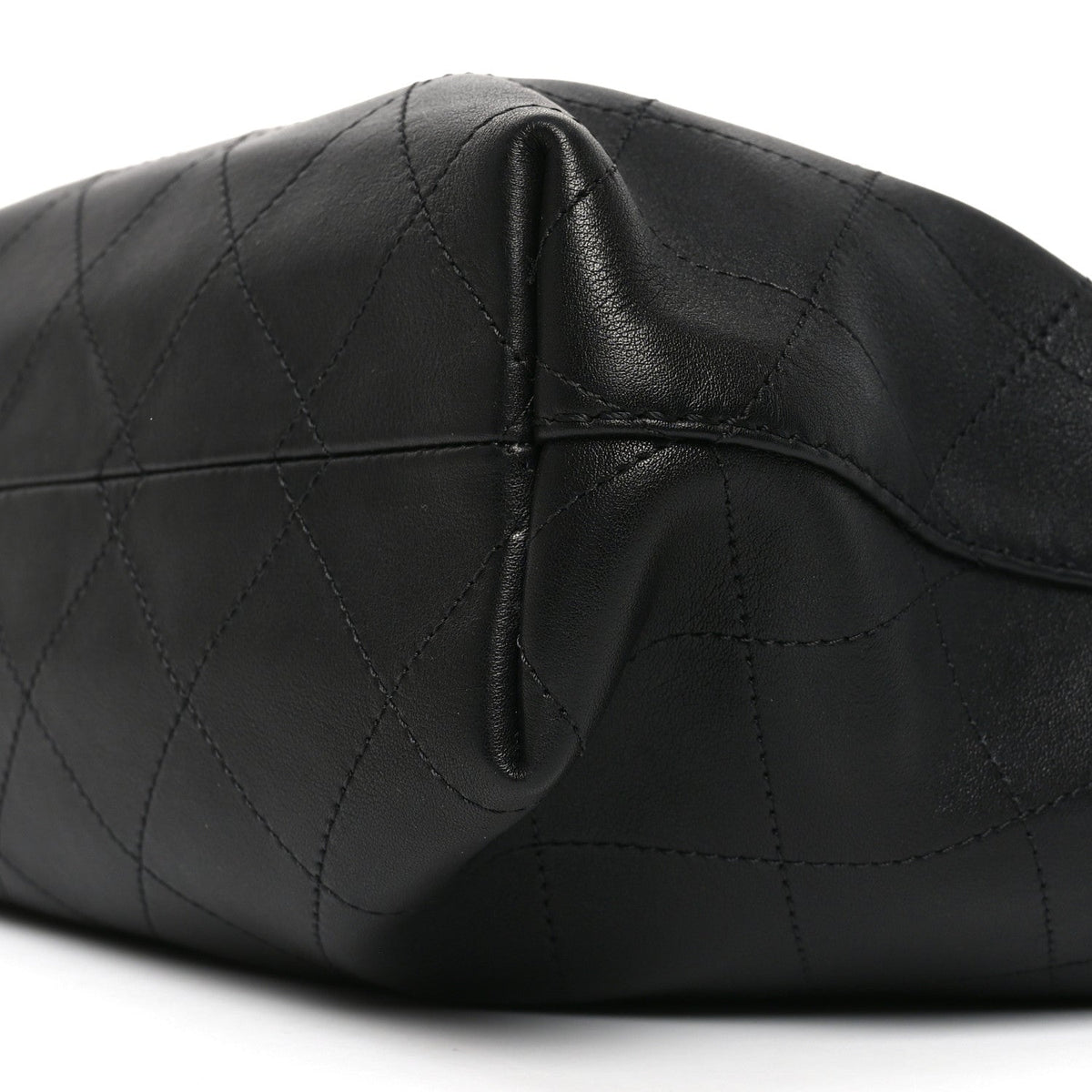 Calfskin Quilted Small Maxi Hobo Black