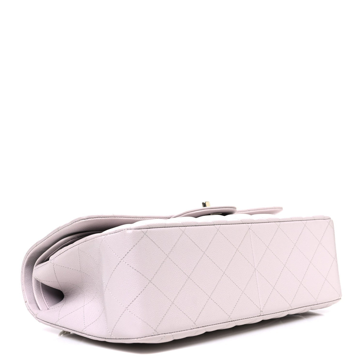 Caviar Quilted Jumbo Double Flap Light Purple