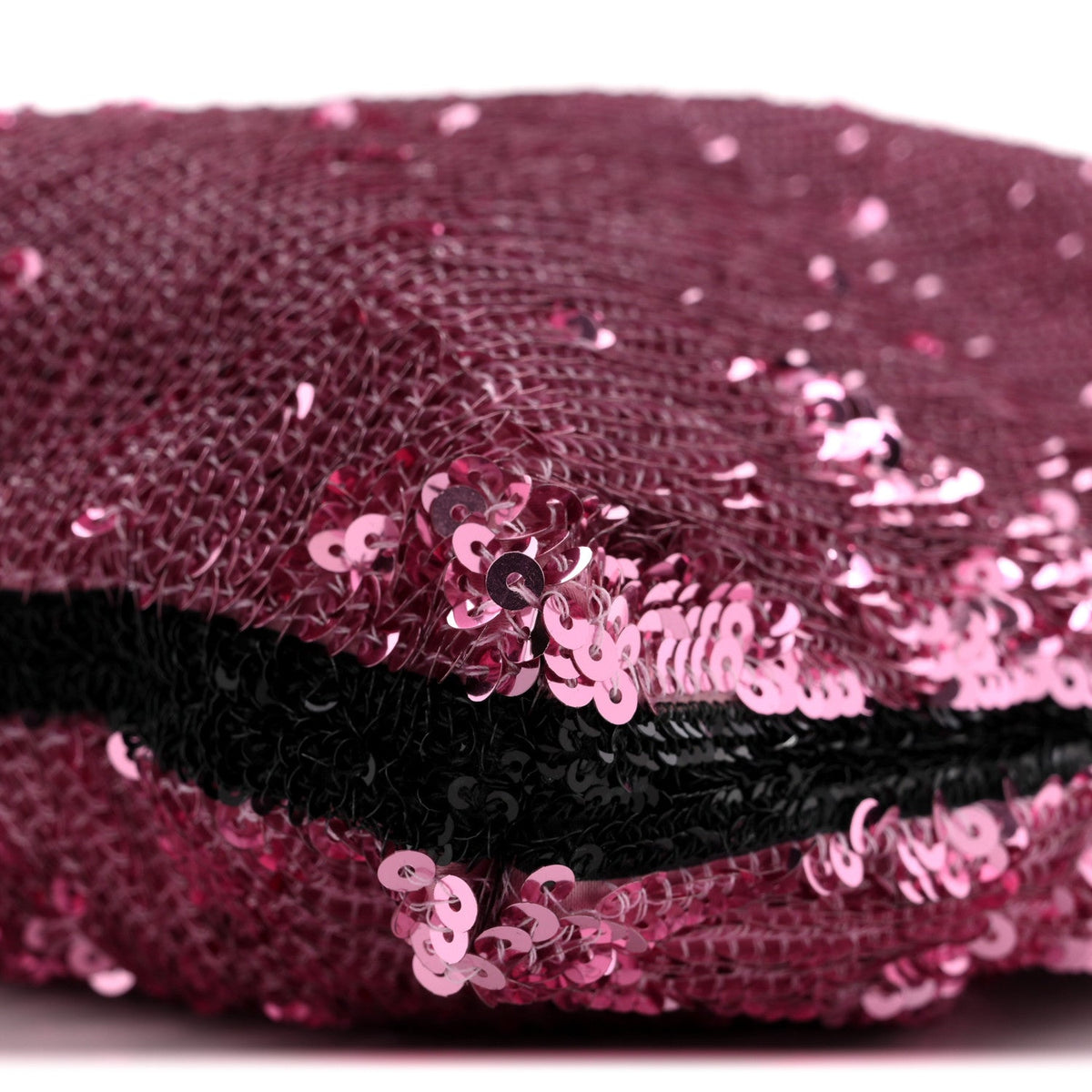 Sequin Logo Shopping Tote Pink Black