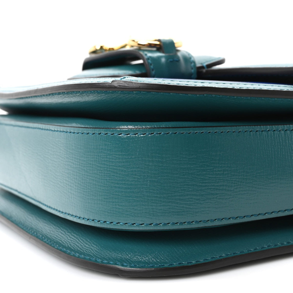 Azalea Calfskin Horsebit 1955 Shoulder Bag Imperial Blue Pavone