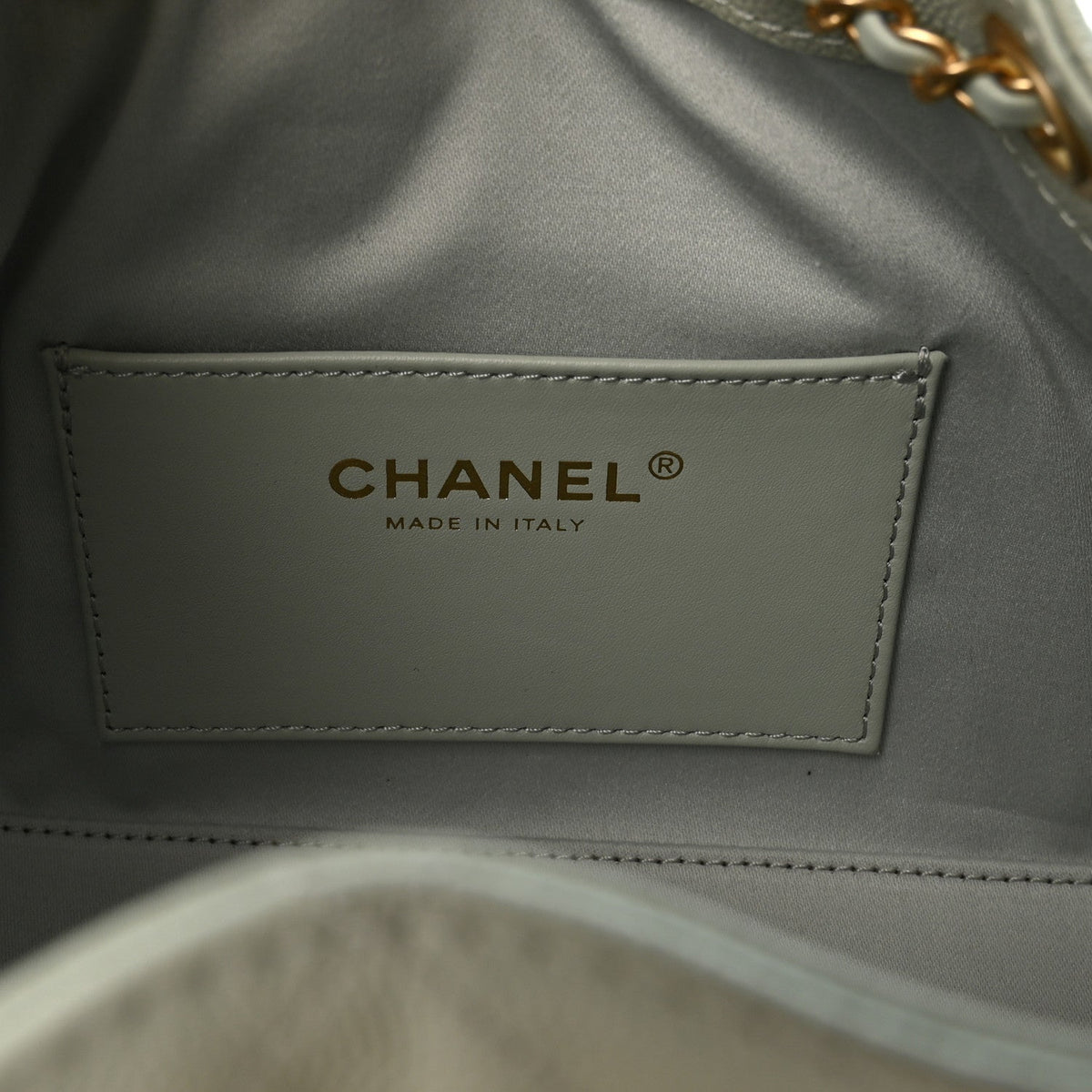 Caviar Quilted Mini Chanel 25 Handbag Light Green