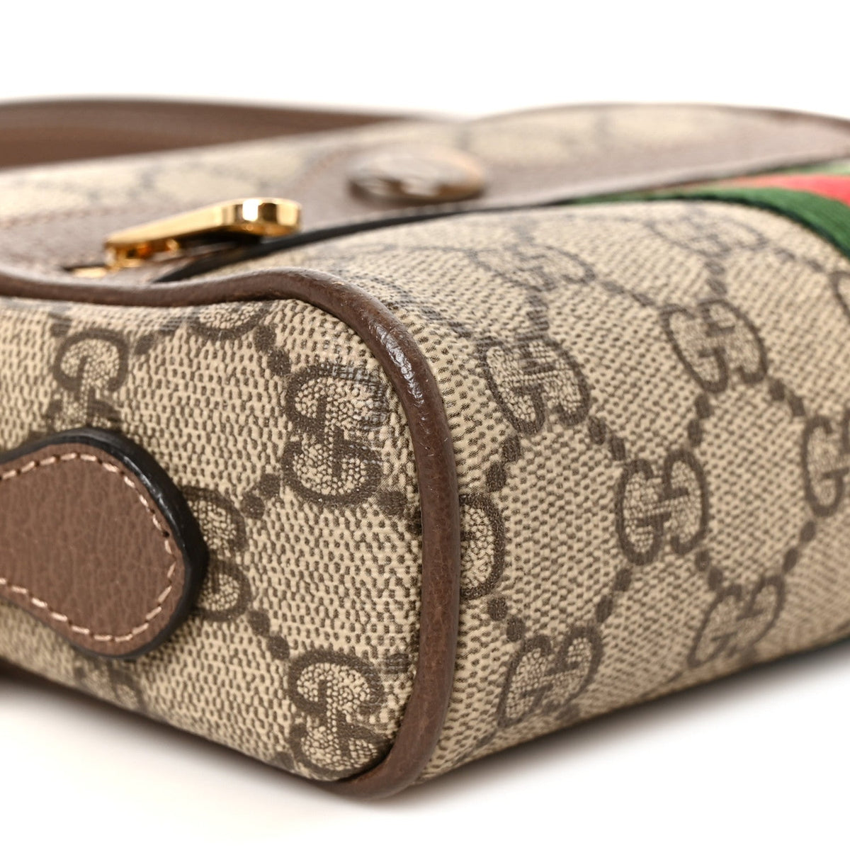 GG Supreme Monogram Web Mini Ophidia Shoulder Bag Brown