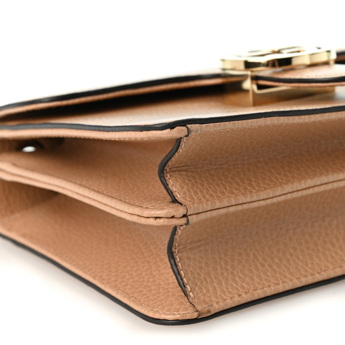 Dollar Calfskin Small Interlocking G Shoulder Bag Camelia