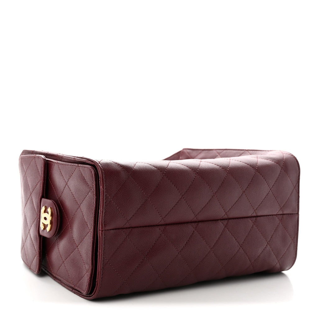 Caviar Quilted Small Chanel 25 Handbag Burgundy