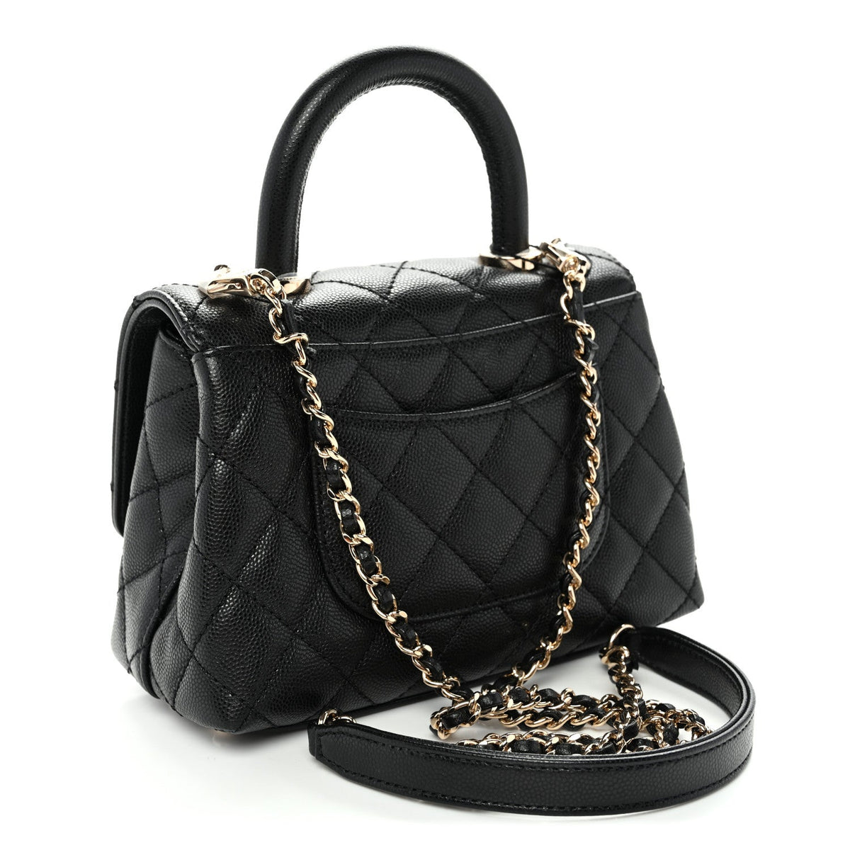 Caviar Quilted Extra Mini Coco Handle Flap Black