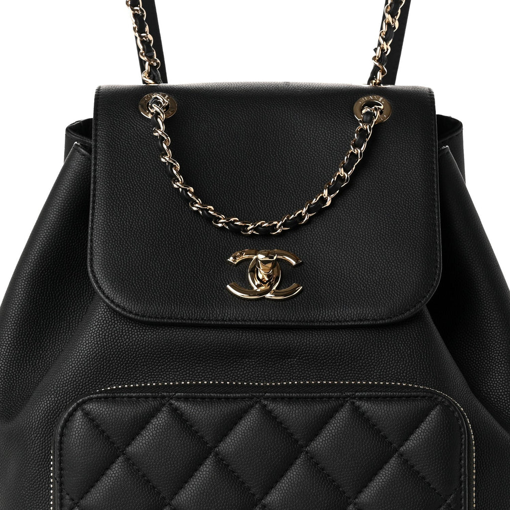 Caviar Quilted Business Affinity Backpack Black