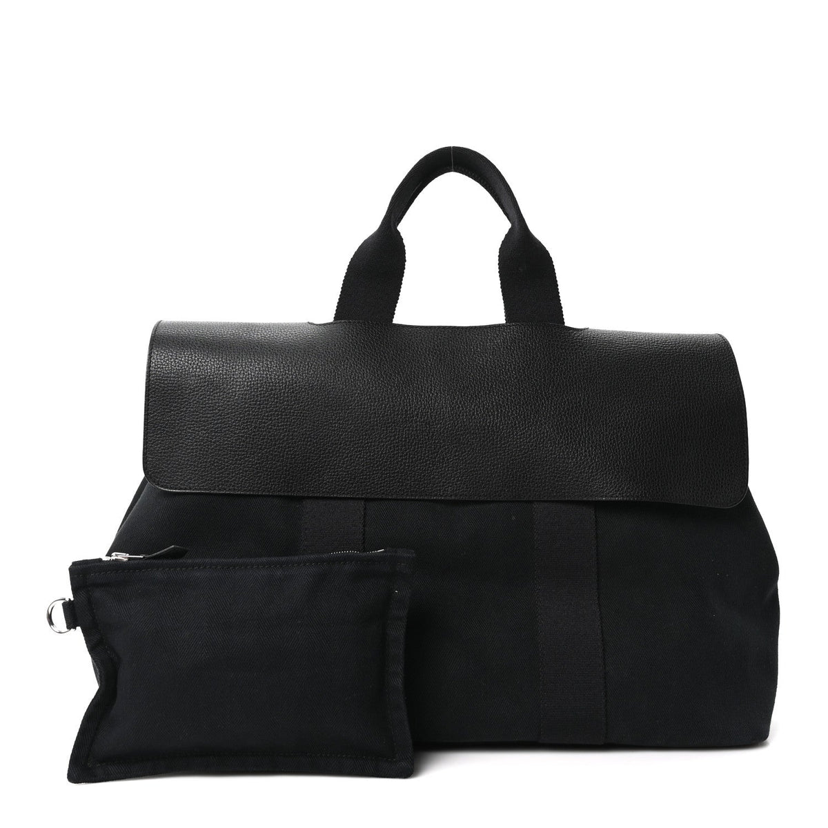 Chevron Herringbone Toile Vache Liegee Valparaiso Tote  MM Black