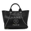 Caviar Small Studded Deauville Tote Black