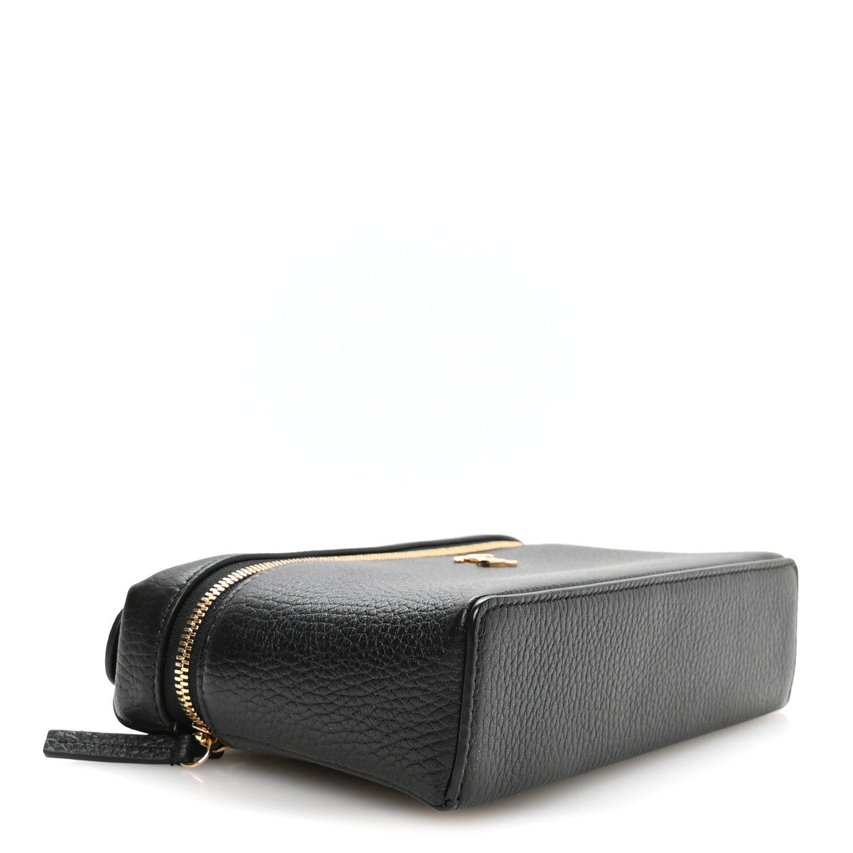 Grained Calfskin Small Supple Trapeze Vanity With Chain Black