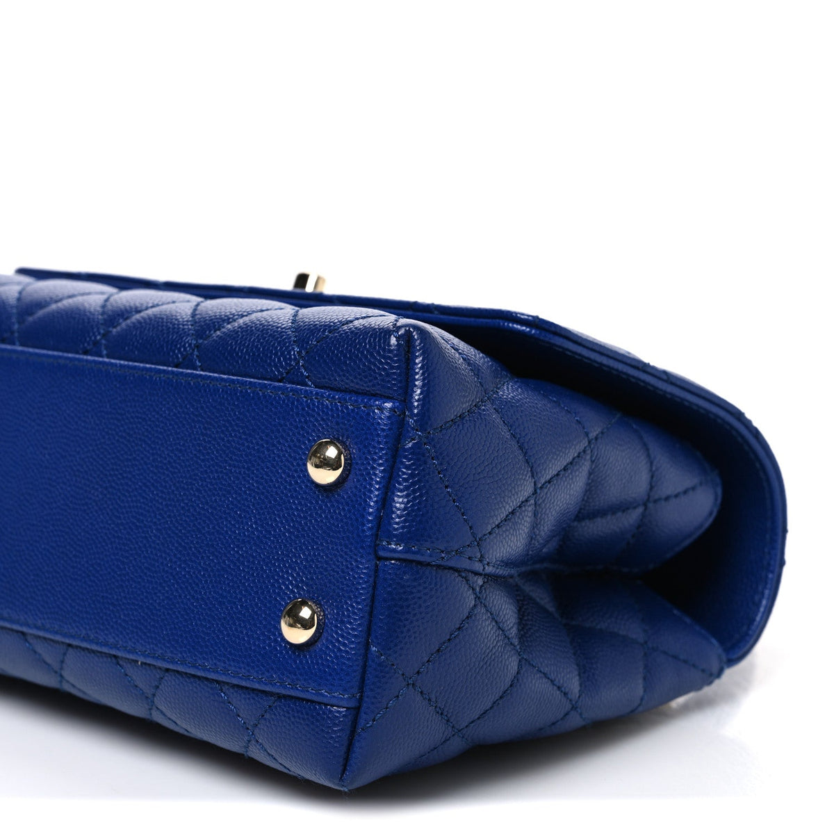 Caviar Quilted Mini Coco Handle Flap Blue
