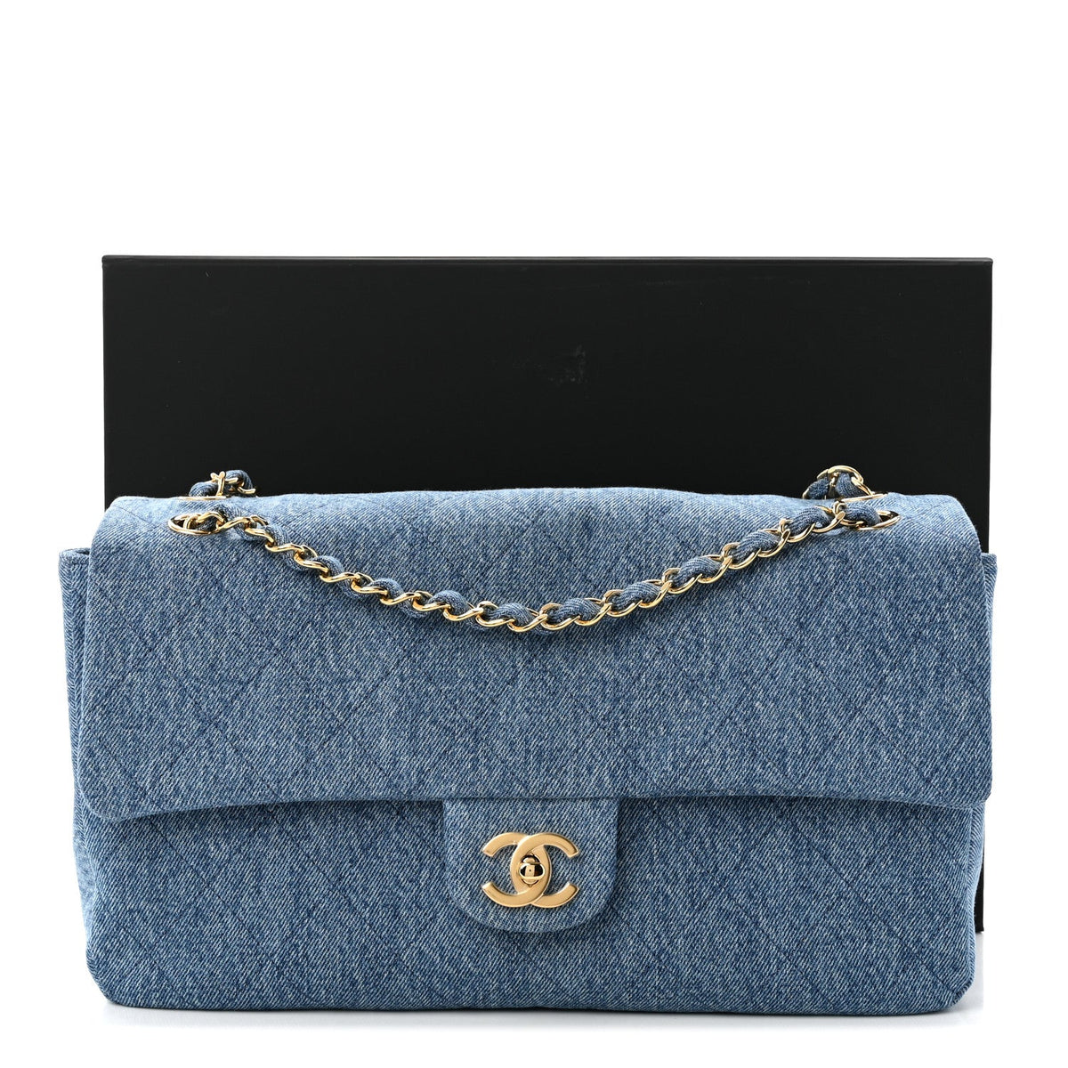 Denim Small Souplissimo Maxi Flap Blue