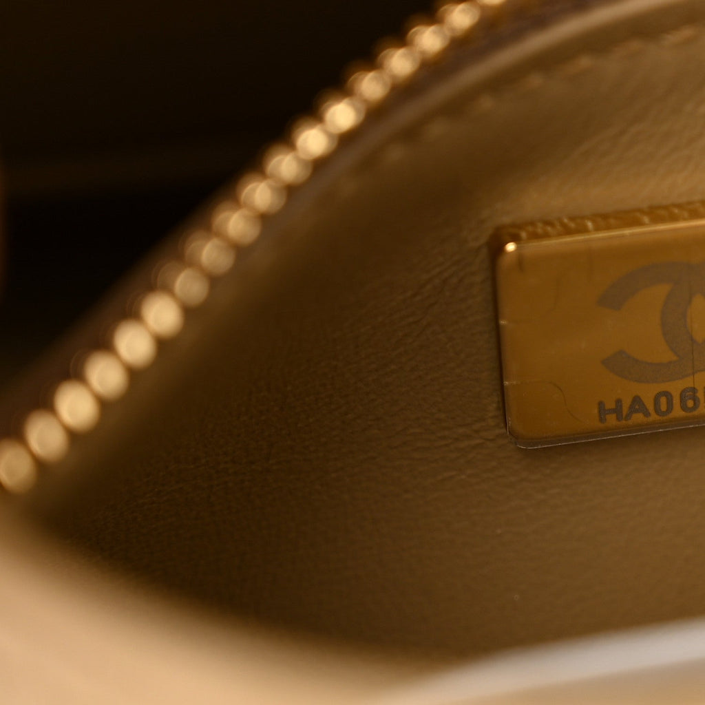 Suede Calfskin Mini Souplissimo Flap Dark Beige