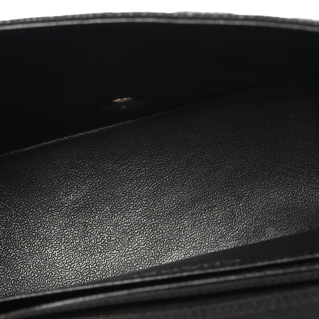 Iridescent Caviar Quilted Mini Square Flap Black