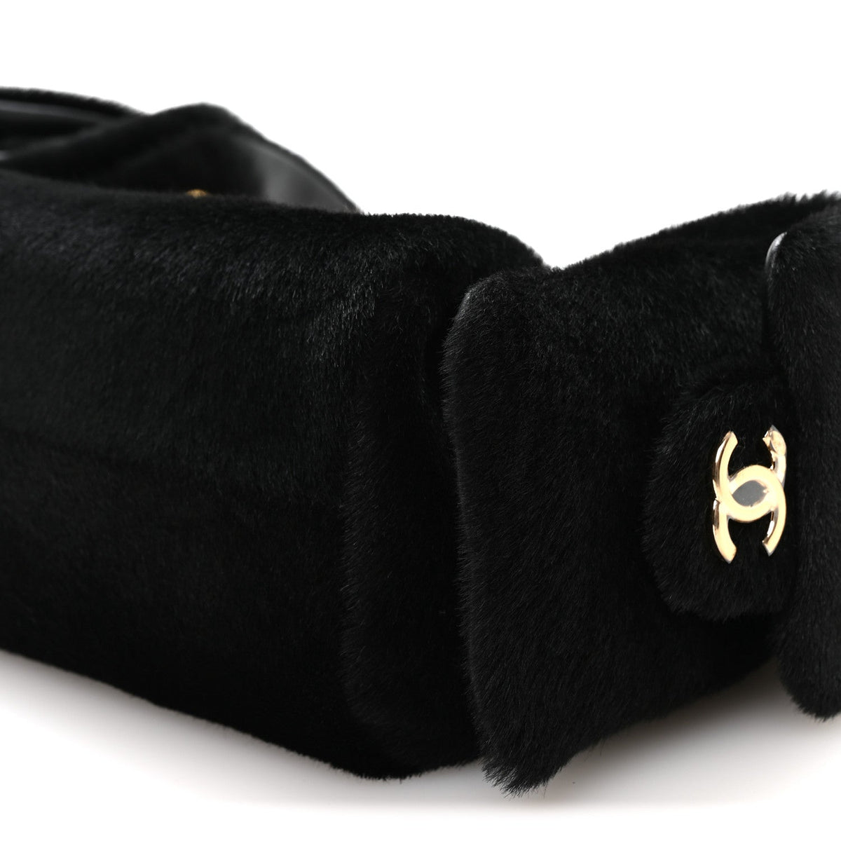 Pony Hair Mini Chanel 25 Handbag Black
