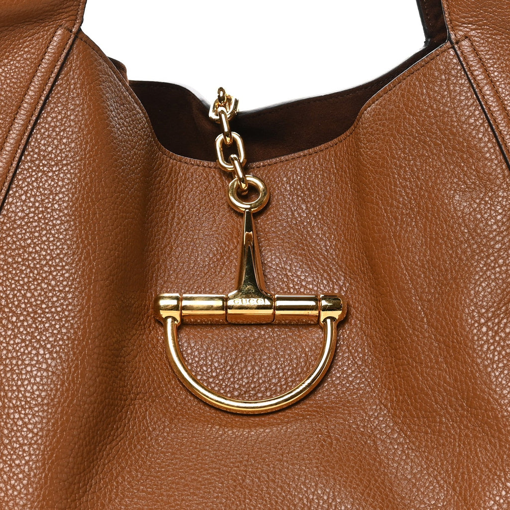 Grained Calfskin Softbit Maxi Shoulder Bag Brown