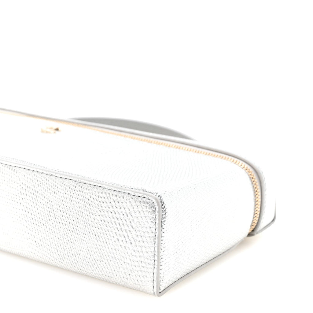 Lizard Embossed Calfskin Exoticoco Long Vanity With Chain Silvery