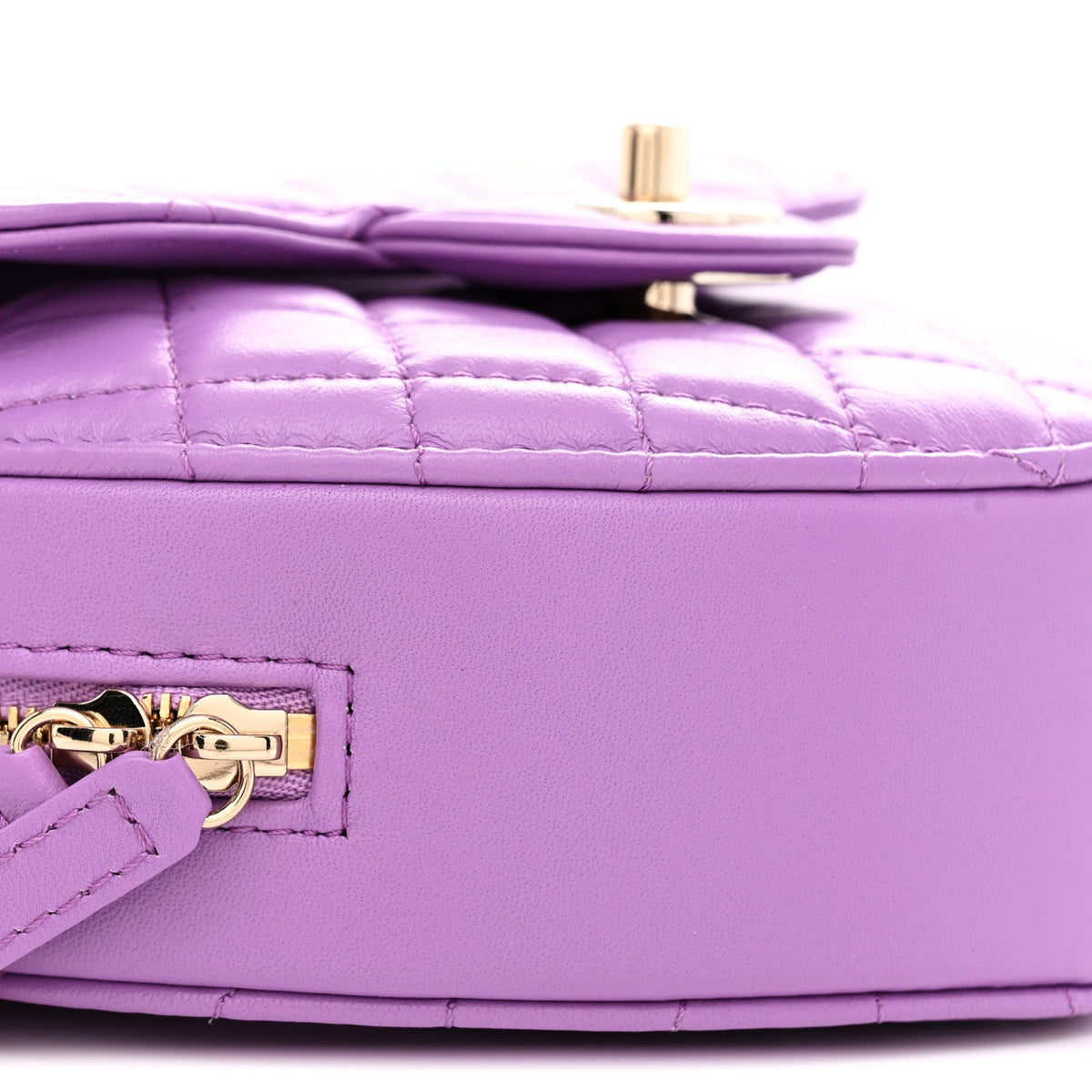 Lambskin Quilted CC In Love Heart Bag Purple