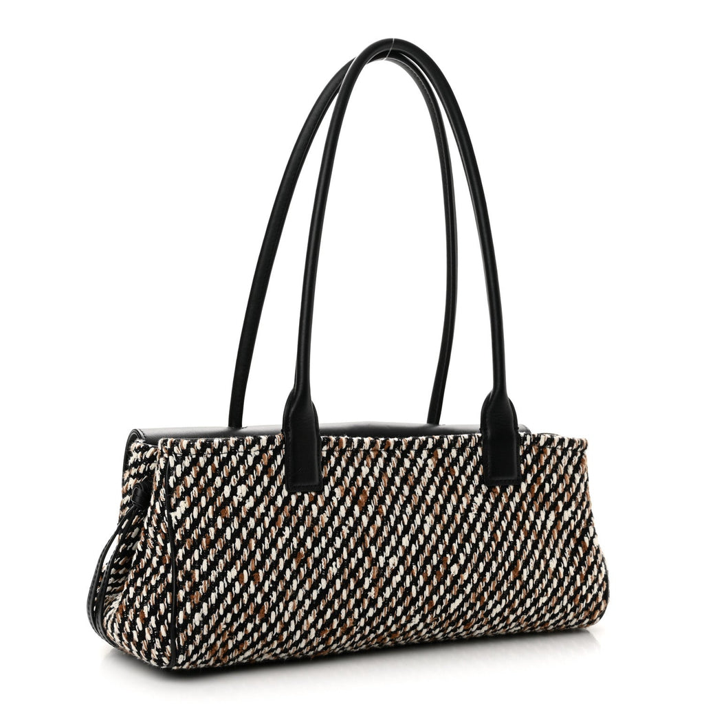 Tweed Calfskin Urban Essentials Small Shopping Bag Black Multicolor