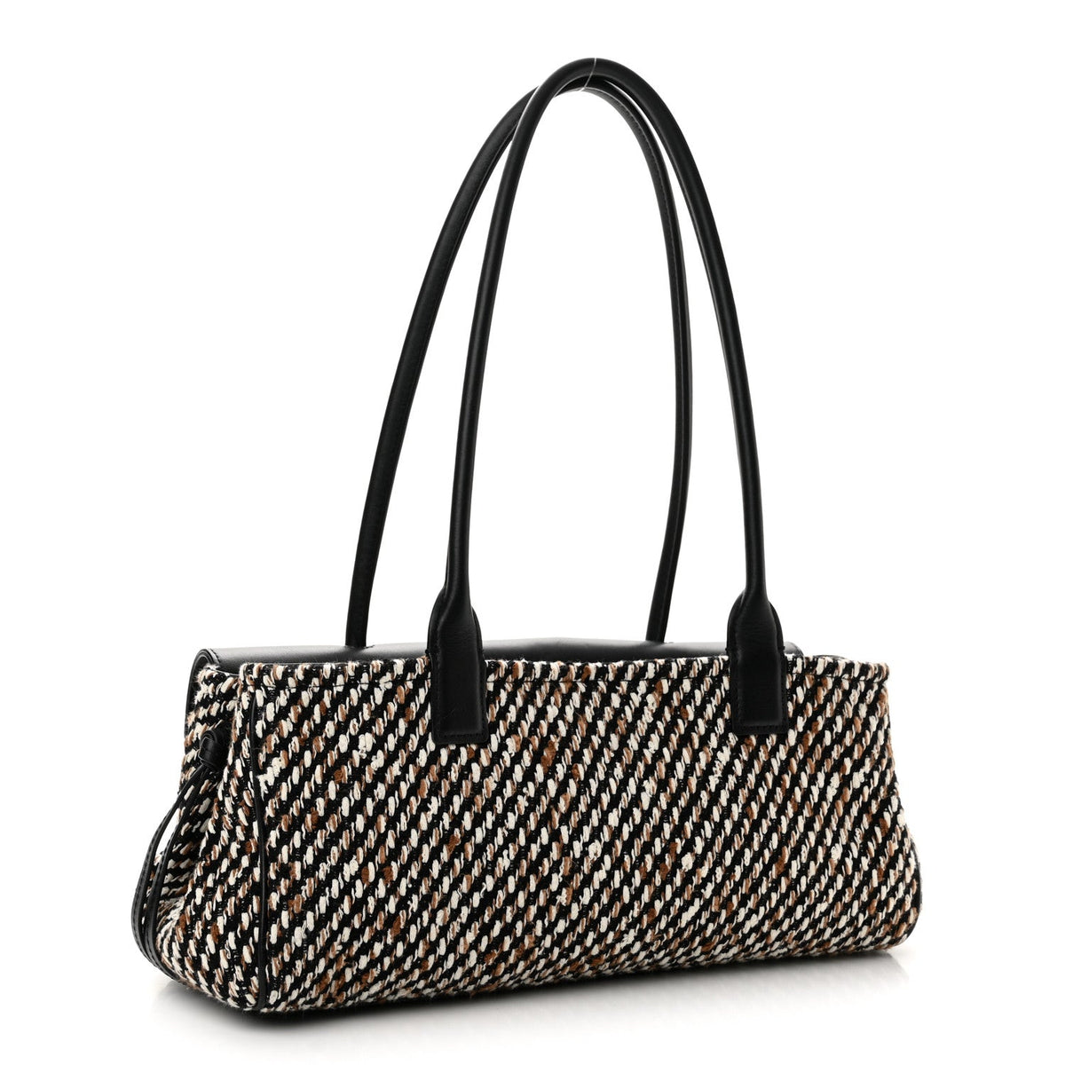 Tweed Calfskin Urban Essentials Small Shopping Bag Black Multicolor